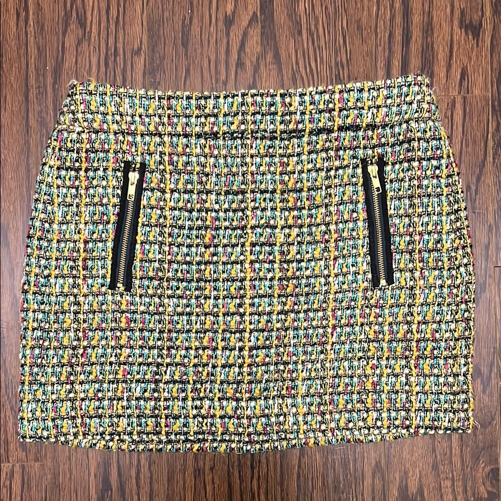 #060 J.Crew Chic Multicolor Tweed Skirt